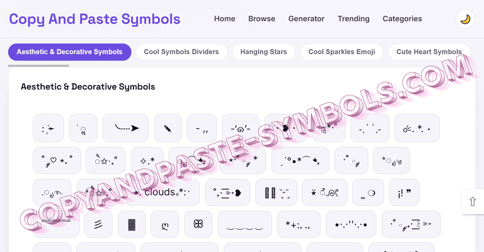 Copy And Paste Symbols